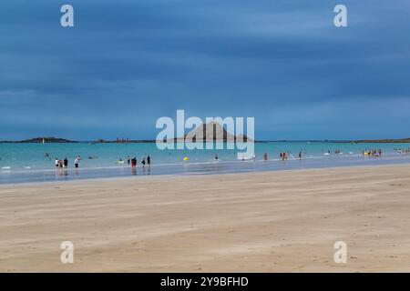 Pleneuf val andre Beach, Armor Coast, Bretagne in Frankreich Stockfoto