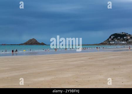 Pleneuf val andre Beach, Armor Coast, Bretagne in Frankreich Stockfoto