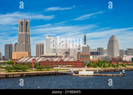 Landschaft des Hafens von Yokohama in der Stadt Yokohama in der Präfektur Kanagawa, Kanto, Japan Stockfoto