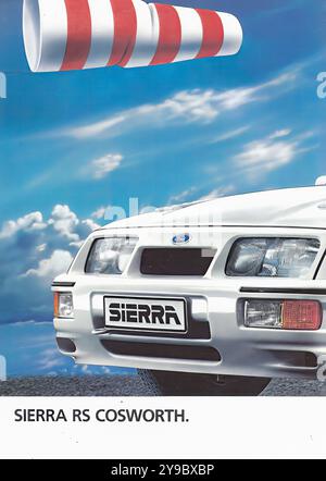 1986 Ford Sierra RS Cosworth 0002 – Werbung für Oldtimer Stockfoto