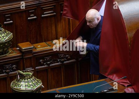 Italien, Rom, 8. Oktober 2024: Abgeordnetenkammer, Wahl eines Richters des Verfassungsgerichts, auf dem Foto Carlo Nordio, Justizminister Stockfoto