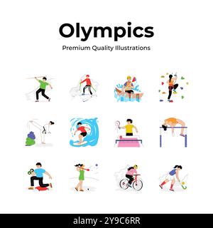 Holen Sie sich diese fantastische flache Illustration der olympischen spiele, die Sie verwenden und herunterladen können Stock Vektor