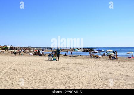 Carnon, Palavas-les-Flots, Montpellier in Frankreich - 25. August 2024: Carnon Plage, ein Badeort im Süden von Montpellier Stockfoto