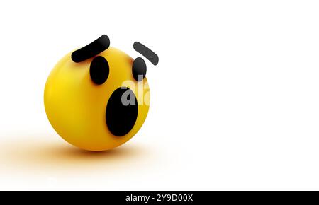 Überraschtes Emoji isoliert auf weißem Hintergrund, schockiertes Emoticon. Vektordarstellung Stock Vektor