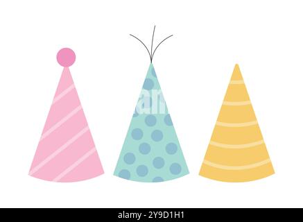 Partyhüte Vektor flach Set Stock Vektor