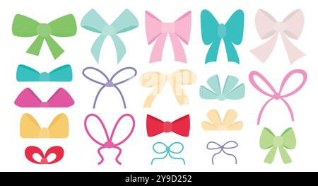 Set mit Schleife flach Stock Vektor