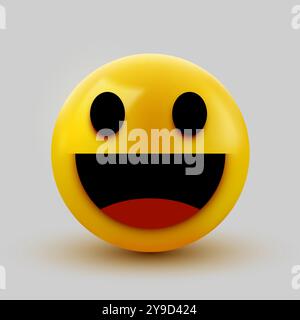 3D lächelndes Ballzeichen Emoticon Icon Design für soziale Netzwerke. Lächelndes Emoticon. Emoji, Smiley-Konzept. Vektordarstellung Stock Vektor