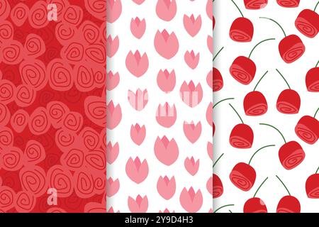 Satz von floral seamless pattern Stock Vektor