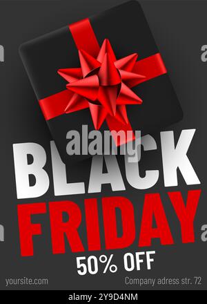 Black Friday Sale Webbanner-Vorlage. Präsentieren Sie ein Poster für saisonale Rabatte. Vektorabbildung Stock Vektor