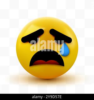 Weinendes trauriges Emoticon, Emoji, Smiley. Social-Network-Konzept. Vektordarstellung Stock Vektor