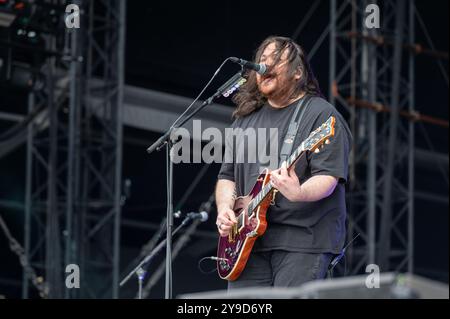 29. Juni 2024: Wolfgang Van Halen tritt mit Mammoth WVH beim Hellfest Open Air Festival in Clisson auf Stockfoto