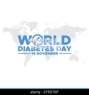 World Diabetes Day, 14. November, Grußkarte, Stock-Illustration, Vektorgrafik World Diabetes Day, World Diabetes Day editierbare Vorlage. Stock Vektor