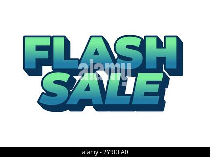 Flash-Angebot. Texteffekt-Design im 3D-Stil mit ruhigen Farben Stock Vektor