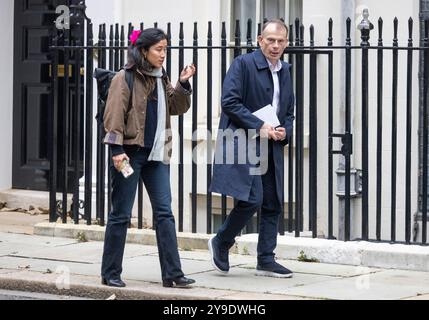 London, Großbritannien. Oktober 2024. Andrew Marr, Fernsehsender und Journalist, in der Downing Street. Quelle: Karl Black/Alamy Live News Stockfoto