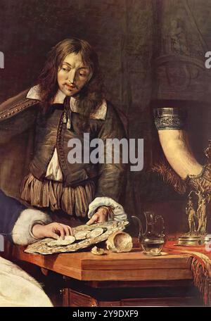METSU, Gabriel (* 1629, Leiden, d. 1667, Amsterdam) das Frühstück (Detail) 1660 Öl auf Holz die Eremitage, St. Petersburg --- Schlüsselwörter: ----------------- Autor: METSU, Gabriel Titel: Das Frühstück (Detail) Zeitlinie: 1651-1700 Schule: Niederländisch Form: Malerei Art: Genre Stockfoto