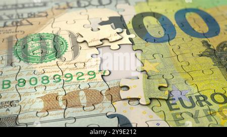 Währungen Dollar und Euro Stockfoto