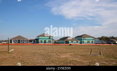 Ein Bauboom führt zu Neubauten in den Vororten im mittleren westen. Greenfield, Indiana. Stockfoto