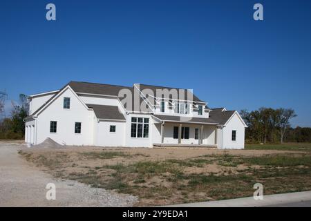 Ein Bauboom führt zu Neubauten in den Vororten im mittleren westen. Greenfield, Indiana. Stockfoto