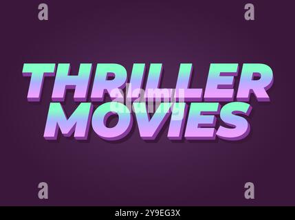 Thriller-Filme. Texteffekt-Design in modernen Farben und 3D-Stil Stock Vektor