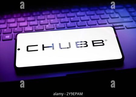 September 2024, Paraguay. In dieser Abbildung wird das Chubb Limited Logo auf einem Smartphone-Bildschirm angezeigt Stockfoto