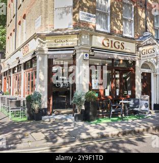 Gigs Restaurant und Take Away Fish and Chips, Fitzrovia, London, England. Stockfoto