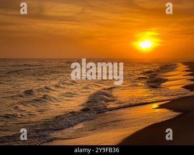 Fort Pickens Beach Sonnenuntergang, Gulf Island National Seashore, Blumenschmuck Stockfoto