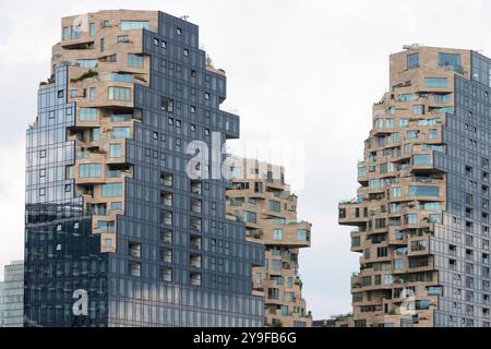 Moderne Hochhäuser - de Vallei, im Geschäftsviertel - Zuidas, Amsterdam. Stockfoto