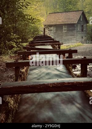 Mingus Mill im Great Smoky Mountains National Park, Cherokee, North Carolina Stockfoto