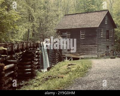 Mingus Mill im Great Smoky Mountains National Park, Cherokee, North Carolina Stockfoto