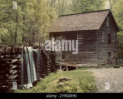 Mingus Mill im Great Smoky Mountains National Park, Cherokee, North Carolina Stockfoto