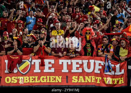 Rom, Italien. Oktober 2024. Belgische Fans beim Fußballspiel der UEFA Nations League zwischen Italien und Belgien im Olimpico-Stadion in Rom (Italien), 10. Oktober 2024. Quelle: Insidefoto di andrea staccioli/Alamy Live News Stockfoto