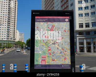 Straßenkarte Informationen von Madrid, Spanien Stockfoto