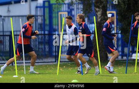 Zagreb, Kroatien. Oktober 2024. Luka Modric während des Trainings der kroatischen Nationalmannschaft im Maksimir-Stadion in Zagreb, Kroatien am 9. Oktober 2024. Foto: Marko Prpic/PIXSELL Credit: Pixsell/Alamy Live News Stockfoto