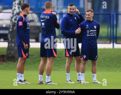 Zagreb, Kroatien. Oktober 2024. Mislav Orsic von Kroatien während des Trainings der kroatischen Nationalmannschaft im Maksimir-Stadion in Zagreb, Kroatien am 9. Oktober 2024. Foto: Marko Prpic/PIXSELL Credit: Pixsell/Alamy Live News Stockfoto