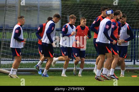 Zagreb, Kroatien. Oktober 2024. Kroatien Squad während des Trainings der kroatischen Nationalmannschaft im Maksimir-Stadion in Zagreb, Kroatien am 9. Oktober 2024. Foto: Marko Prpic/PIXSELL Credit: Pixsell/Alamy Live News Stockfoto