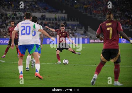 Roma, Italien. Oktober 2024. Der Belgier Maxim de Cuyper während des Qualifikationsspiels der UEFA Nations League 2024/25 der Gruppe 2 zwischen Italien und Belgien im Olimpico-Stadion in Rom am 10. Oktober 2021. (Foto: Fabrizio Corradetti/LaPresse) Credit: LaPresse/Alamy Live News Stockfoto