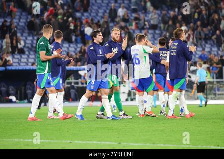 Roma, Roma, Italia. Oktober 2024. Während des ersten Spiels der Nationalliga 10/10/2024, Fußball zwischen Italien und Belgien im Stadio Olimpico in Rom. Im Bild: (Credit Image: © Fabio Sasso/ZUMA Press Wire) NUR REDAKTIONELLE VERWENDUNG! Nicht für kommerzielle ZWECKE! Stockfoto