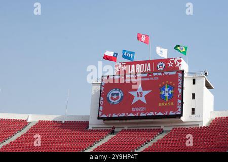 Santiago, Chile. Oktober 2024. CHILE - SANTIAGO - 10/10/2024 - QUALIFIKATION ZUR WELTMEISTERSCHAFT 2026, CHILE x BRASILIEN - Allgemeine Ansicht des Nationalstadions für das Spiel zwischen Chile und Brasilien für die Qualifikation zur Weltmeisterschaft 2026. Foto: Gil Gomes/AGIF Credit: AGIF/Alamy Live News Stockfoto