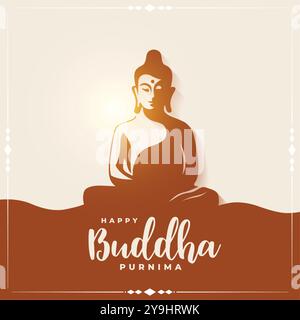 Happy buddha purnima traditioneller Hintergrund für spirituellen Glauben Vektor Stock Vektor