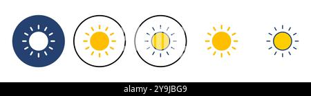 Vektor des Sonnensymbols. Vektor des Helligkeitssymbols Stock Vektor