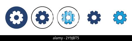 Symbolvektor wird eingestellt. Symbol für Zahnradeinstellungen Stock Vektor