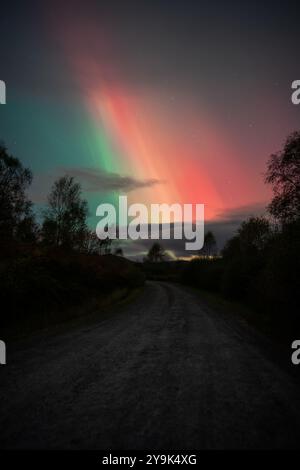 10. Oktober 2024, Schottland, der Dukes Pass, Ben Venue Aurora Borealis, vom 10. Bis 11. oktober 2024 traf die aurora schottland mit mehreren Regenbogenfarben Stockfoto