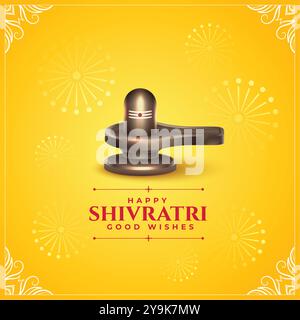 Happy maha Shivratri wünscht Karte mit realistischem shiv-Lingam-Vektor Stock Vektor