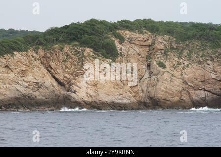 Küstenlandschaft in Zipolite, Oaxaca, Mexiko. Stockfoto