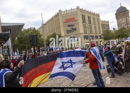 März des Lebens, am Israel Chai. Demonstration und Kundgebung gegen Antisemitismus und in Freundschaft auf Israels Seite. Chemnitz, Sachsen, Deutschland, Europa Stockfoto