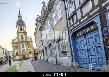 Evangelisch-Lutherische Kirche des Heiligen Kreuzes, Stadtansicht von Suhl, Thüringen, Deutschland, Europa Stockfoto