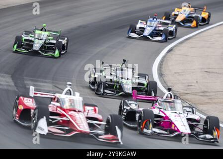 Der Fahrer DER NTT INDYCAR-SERIE, AGUSTIN HUGO CANAPINO (78) aus Arrecifes, Argentinien, fährt während des Hy-Vee One Step 250 auf dem Iowa Speedway durch die Kurven Stockfoto