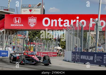 CHRISTIAN LUNGAARD (45) aus Hedensted, Dänemark, fährt während einer Trainingseinheit für den Ontario Honda de durch die Kurven Stockfoto