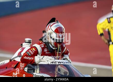 Der Fahrer DER NTT INDYCAR-SERIE JOSEF NEWGARDEN (2) aus Nashville, Tennessee, belegt den dritten Platz für die Hy-Vee Homefront 250 auf dem Iowa Speedway in Newton. Stockfoto