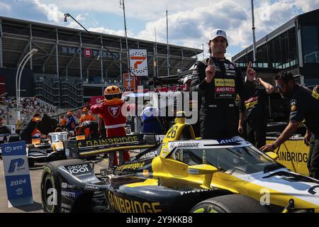 Der Fahrer DER NTT INDYCAR-SERIE, COLTON HERTA (26) aus Valencia, Kalifornien, gewinnt den Pole Award für die Ontario Honda Dealers Indy Toronto in den Straßen von Tor Stockfoto